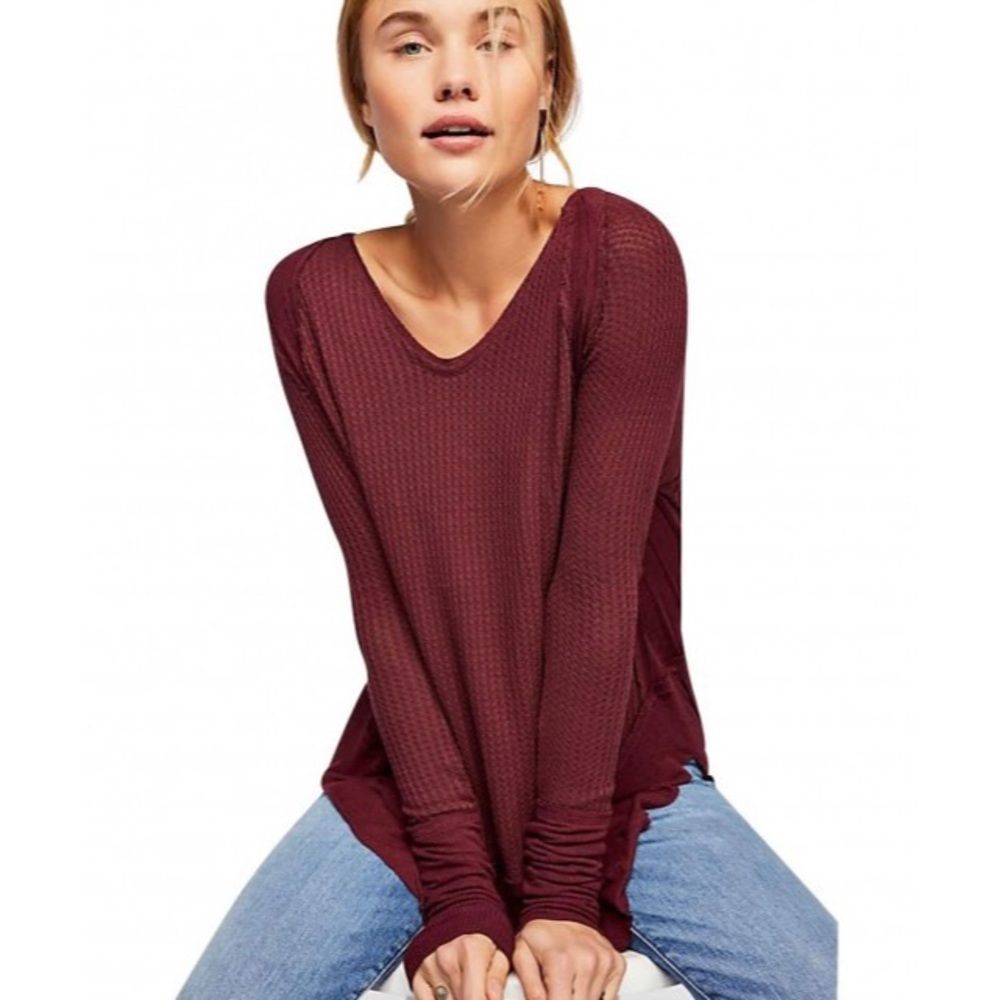 Free People | We The Free Catalina Thermal Top in Plum - Picture 2 of 9